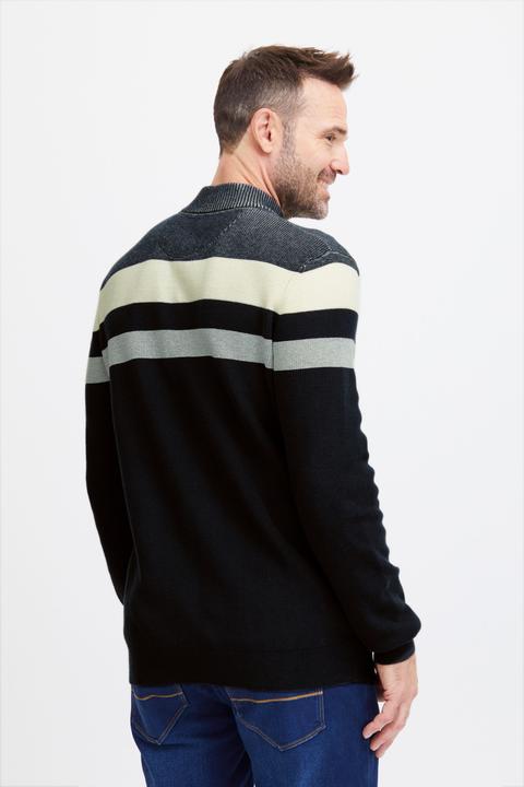 Produktbild FQ1924 FQKyle stripe halfzip rib- knit 21900654 (3XL)