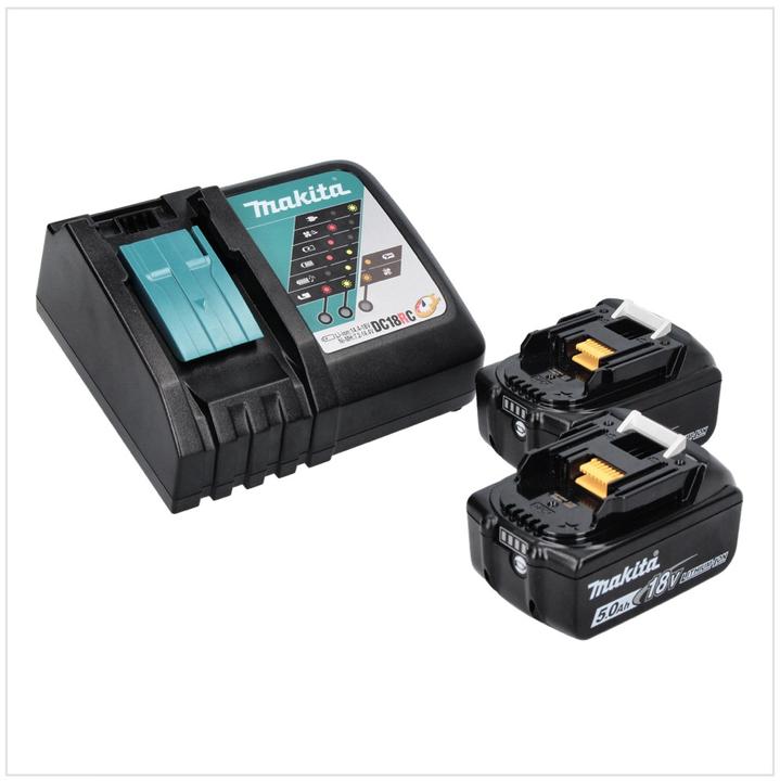Produktbild Makita DML 810 RT Akku LED Flächenlicht 18 / 36 V ( 2 x 18 V ) 5500 lm IP54 + 2x Akku 5,0 Ah + Ladeg (5500 lm)