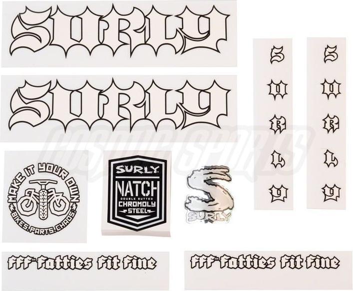 Surly Born To Lose Make It Your Own Decal Set, white