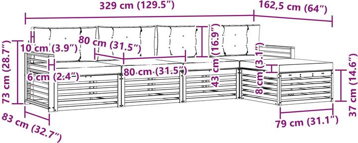 Produktbild vidaXL Outdoor-Sofa
