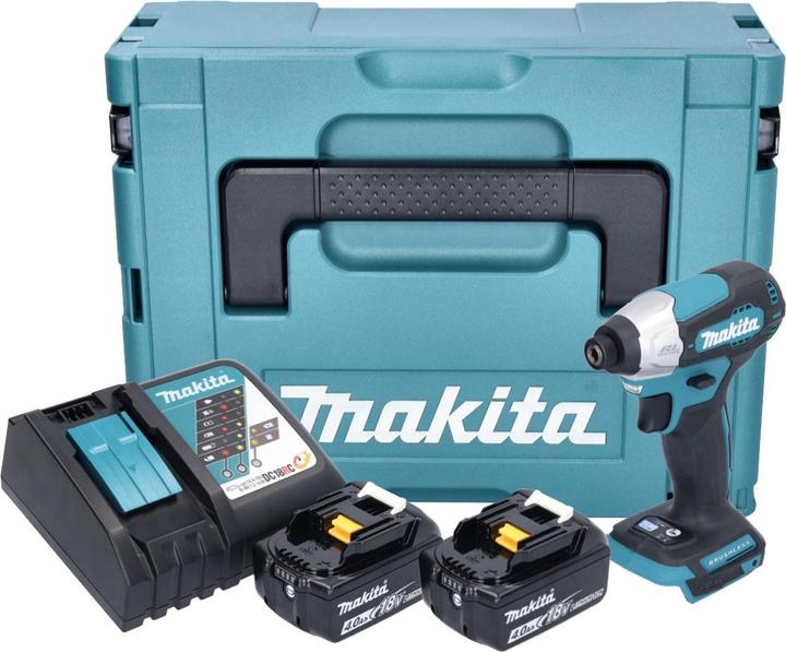 Produktbild Makita DTD 157 RMJ Akku Schlagschrauber 18 V 140 Nm 1/4" Brushless + 2x Akku 4,0 Ah + Ladegerät +
