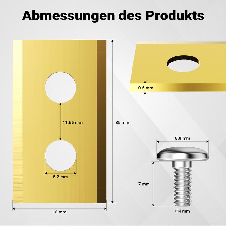 Produktbild Wiltec Rasenroboter Messer Set Titan V2 35x18mm 18 Stück Mähroboter Rasenmäher (Mähroboter, Rasenmäher Messer + Ersatzmesser Gartenmaschinen)