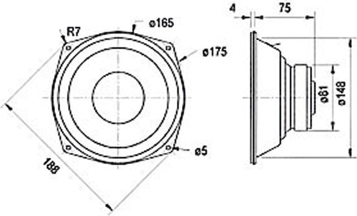 Produktbild Visaton HiFi-Tieftöner WS 17 E, 4 Ohm