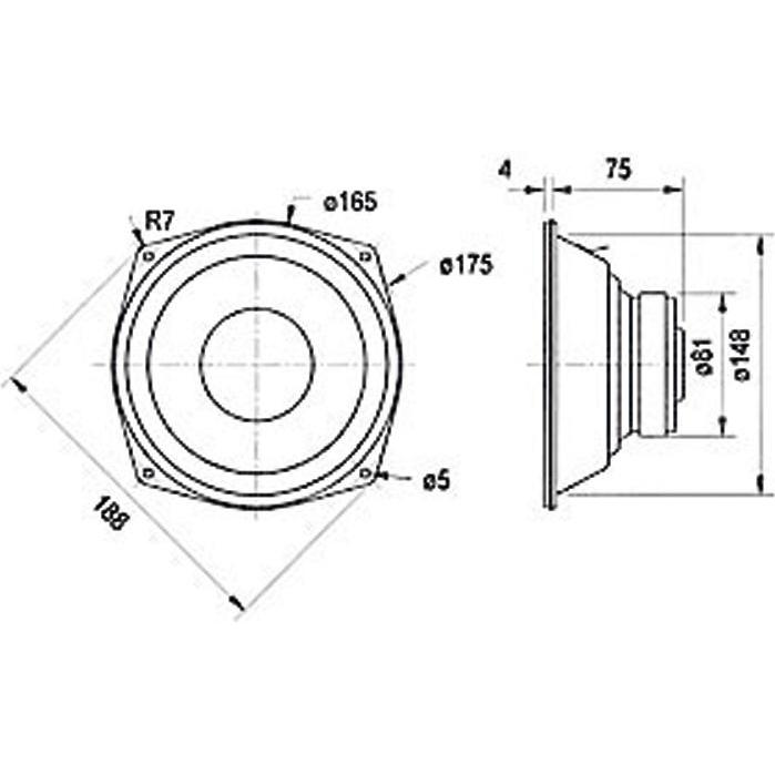 Thumbnail - Visaton HiFi-Tieftöner WS 17 E, 4 Ohm, Lautsprecher Bauteile, Schwarz