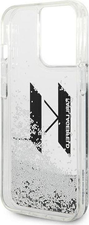 Actual product image Karl Lagerfeld KLHCP14LLBKLCS iPhone 14 Pro 6.1" srebrny/silver hardcase Liquid Glitter Big KL (Apple iPhone 14 Pro)