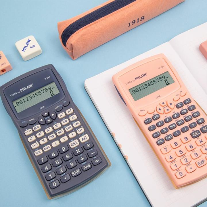 Actual product image Blister pack pink M240 scientific calculator, + Edition (Solar cells, Batteries)