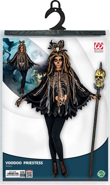 Actual product image Widmann Voodoo Priestrin cape: poncho with hood (One size)