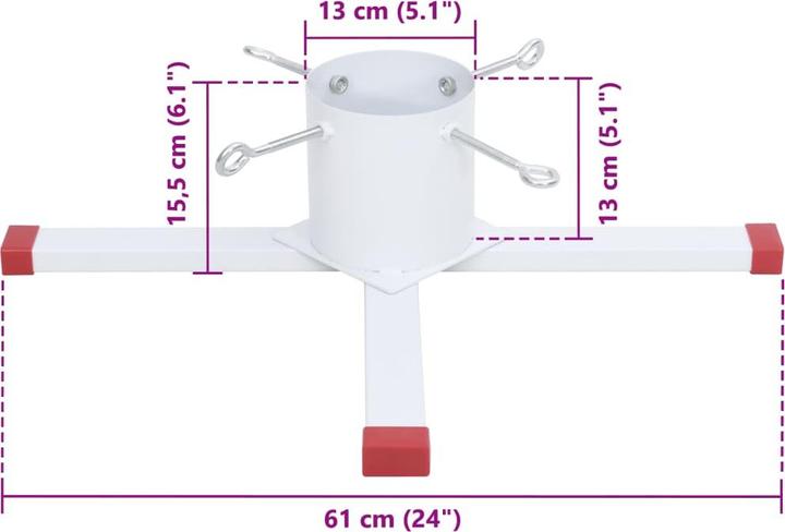 Produktbild vidaXL Christbaumständer Weihnachtsbaumständer Tannenbaumständer Weiss Metall