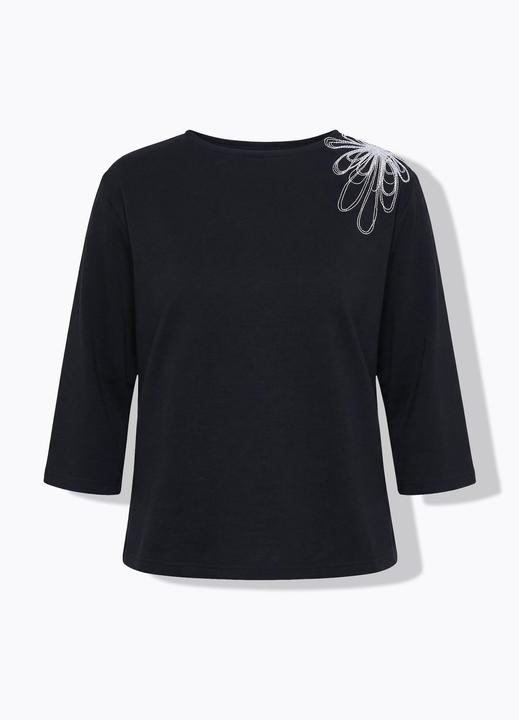 Produktbild Ulla Popken Sweatshirt, Stickerei, U-Boot-Ausschnitt, 3/4-Arm (58)