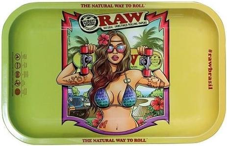 Actual product image RAW Rolling Tray M Brazil Metal 175 x 275mm