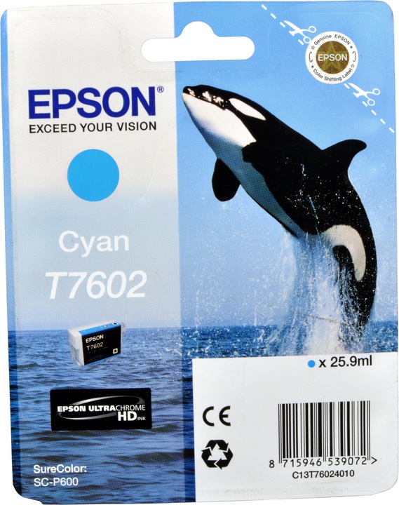 Actual product image Epson T7602, Ultra Chrome HD (C)