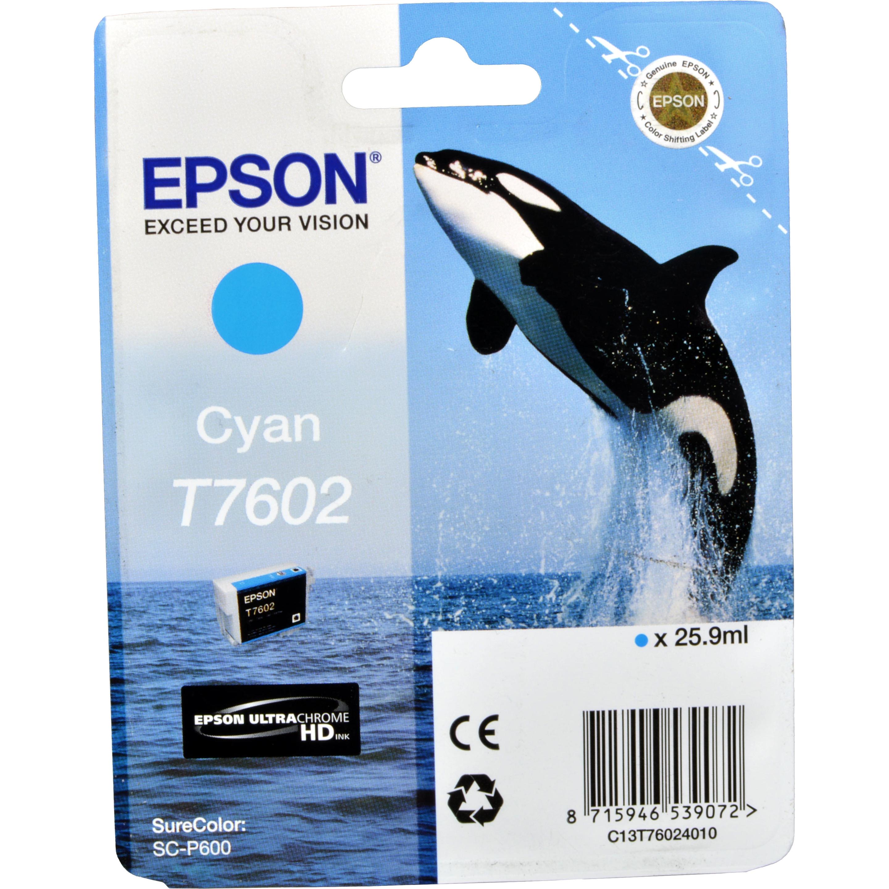 Epson, Druckerpatrone, T7602, Ultra Chrome HD (C)