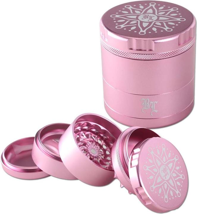 Black Leaf Grinder Alu CNC "Blumengrider" 5teilig