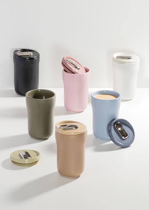 Actual product image Ladelle ECO BREW II to-go mug double-walled ceramic sage 0.35l (0.35 l)