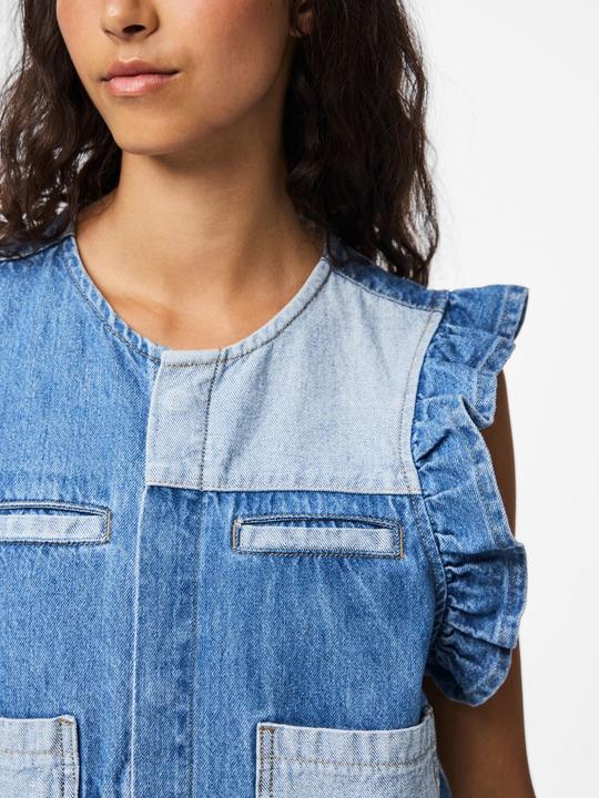 Produktbild Pieces PCFIE VOLANT PATCHWORK Jeansweste (M)