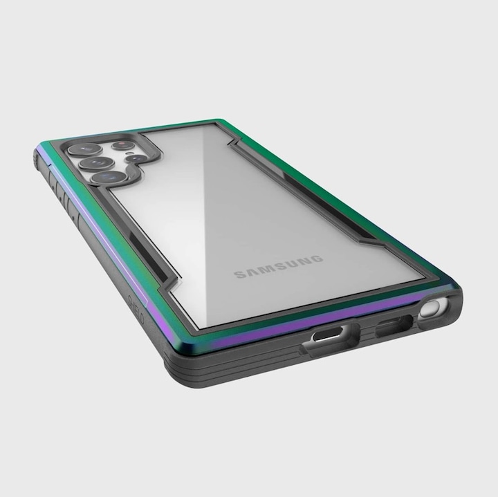 Produktbild Samsung Galaxy S22 Ultra - Raptic/X-Doria Defense Shield Case mit iridescent Rahmen (Samsung Galaxy S22 Ultra)