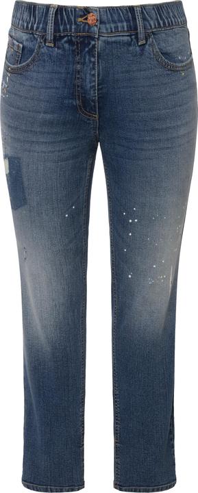 Produktbild Ulla Popken Jeans Sarah, Destroyeffekte, schmales Bein, Elastikbund (46)