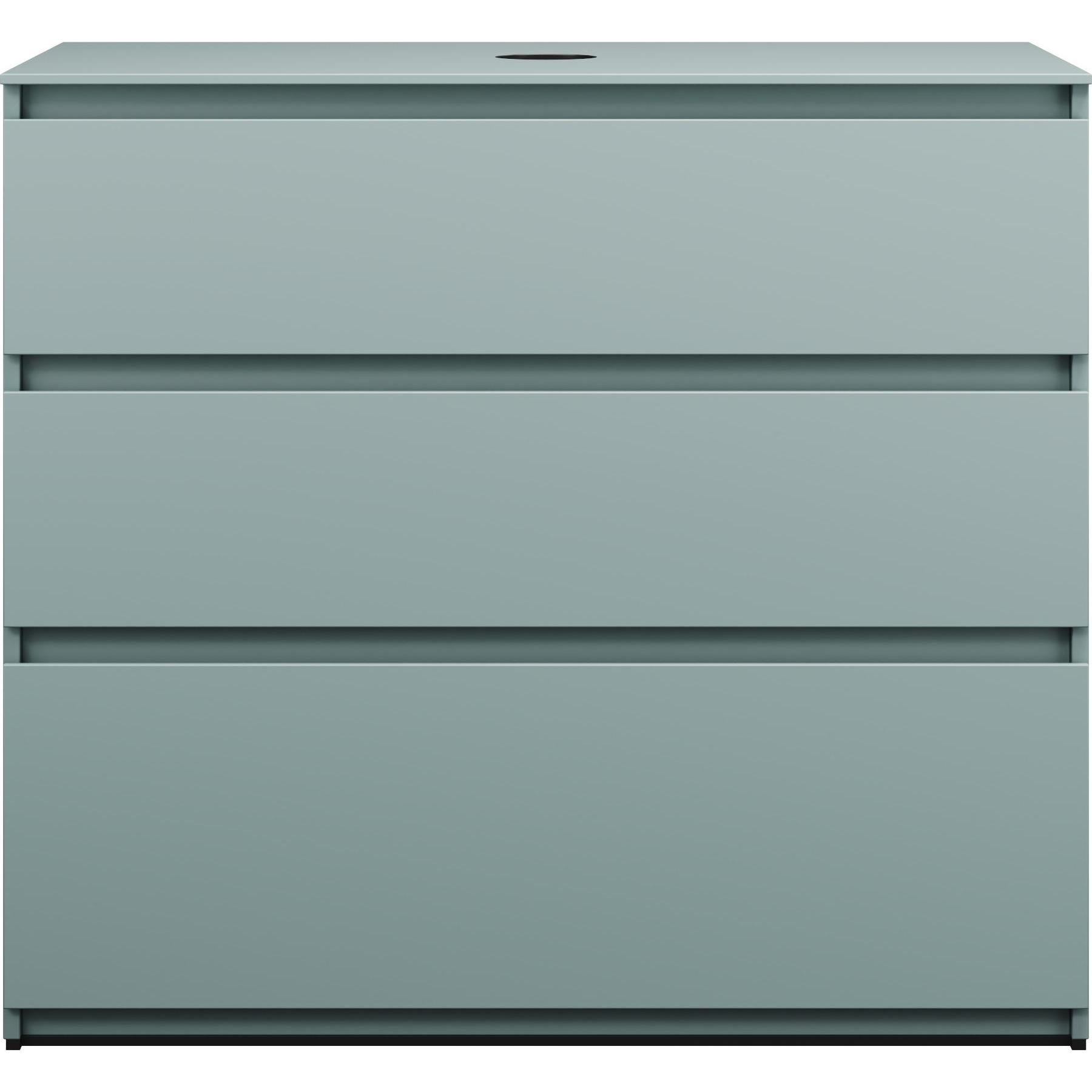 burgbad, Waschbeckenunterschrank, Lin20 Waschtischunterschrank inklusive Konsolenplatte, 3 Auszüge, Tiefe 552, 1002x552x...