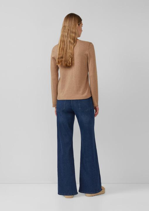 Produktbild s.Oliver Strickpullover Feinstrickpullover mit V-Ausschnitt und Rollkante am Saum (38)