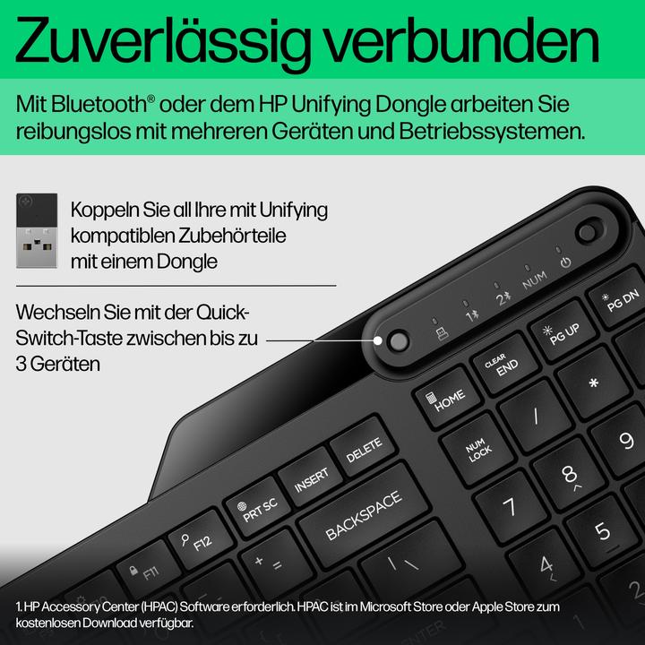 Actual product image HP 475 Dual-Mode Wireless Keyboard (DE) (DE, Wireless)