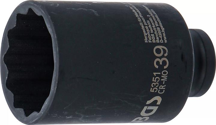 Image du produit BGS Douille à choc, douze pans 12,5 mm (1/2") 39 mm (39 mm)