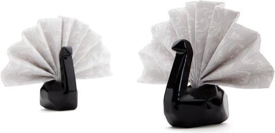 Monkey Business Napkin Swan porte-serviettes, noir