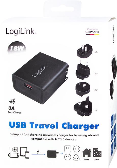 Immagine prodotto LogiLink Caricabatterie da viaggio USB (18 W)