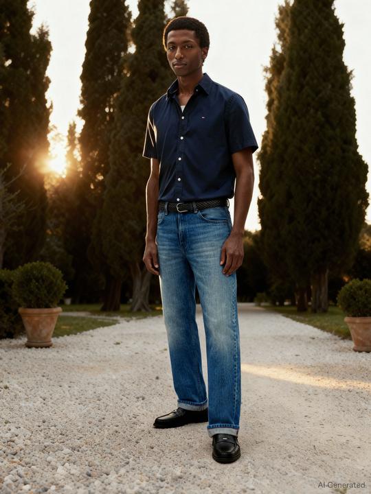 Actual product image Tommy Hilfiger Core Flex Poplin Solid S/S Shirt (L)
