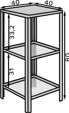 Actual product image ADRK Furniture Bücherregal Rolin (40 x 40 x 80 cm)