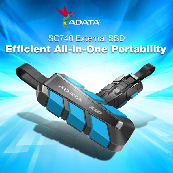Actual product image Adata Externe SSD SC740 2TB Plug&Go blue 1050/1000 MIL.STD (2 TB)