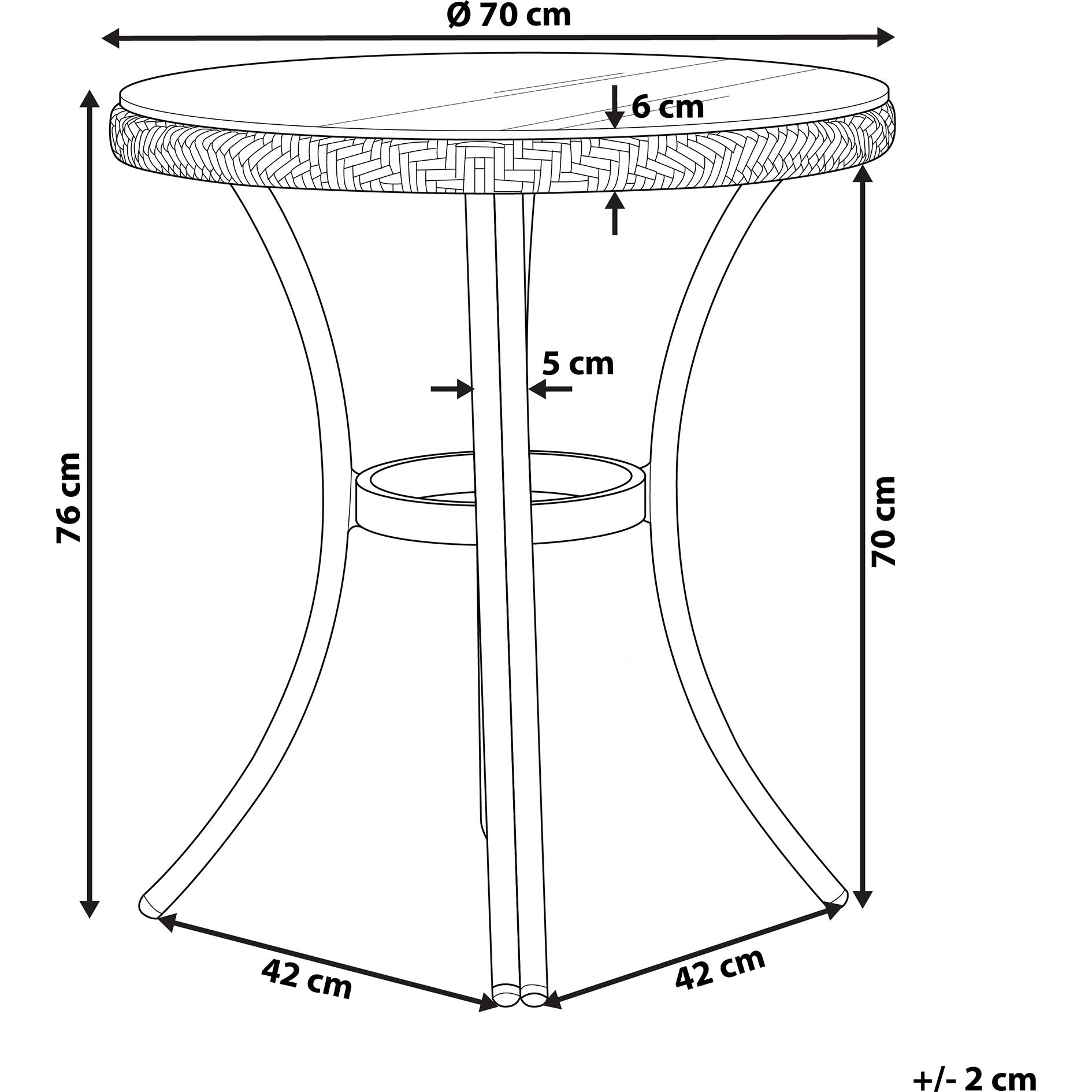Thumbnail - Beliani, Gartentisch + Balkontisch, Rifreddo (70 cm)