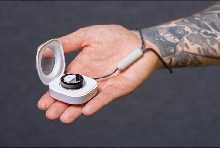 Actual product image OEM Smart device Smart Ring R11M - smart steel ring with charging boxSize 10 (19.8mm), black (10, Black)