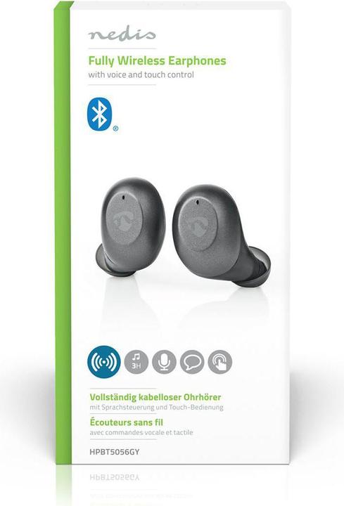 Produktbild Nedis Vollständig drahtlose Kopfhörer Bluetooth® max. Batteriespielzeit: 3 hrs Berührungssteuerung L (3 h, Kabellos)