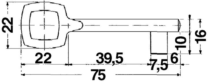 Actual product image Heusser Numeric key for cabinet locks 2407 (Profile double cylinder)