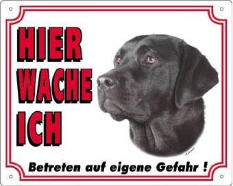 Nobby Warntafel Labrador dunkel