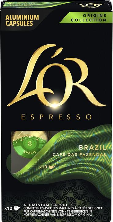 L’OR Espresso L'Or Kaffeekapseln Brazil 10 Stück, Entkoffeiniert: Nein (10 x Port.)