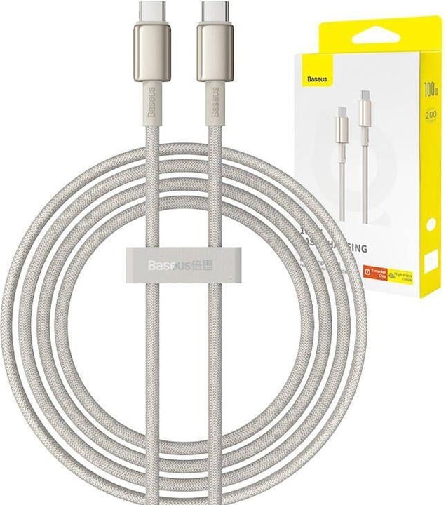 Actual product image Baseus Cable USB-C to USB-C Tungsten Gold, 100W, 2m (gold) (2 m, USB 2.0)