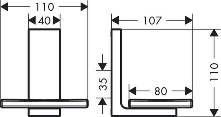 Immagine prodotto hansgrohe AXOR Universal Portasapone rettangolare, metallo, ripiano in vetro, 42605