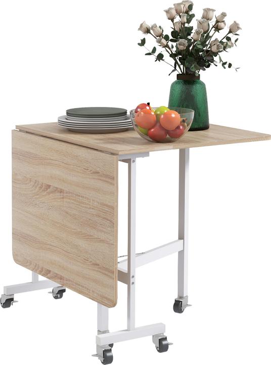 Homcom Esstisch mit Rollen (120 x 80 x 73 cm)