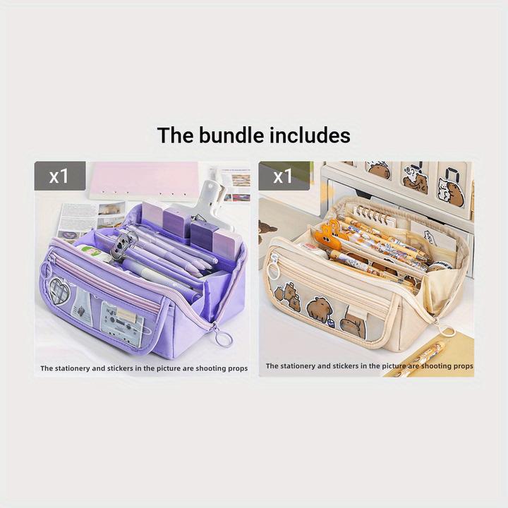 Only-Bags.Store Extra grosses Federmäppchen - Strapazierfähiges Polyester, Organizer mit mehreren Fächern für