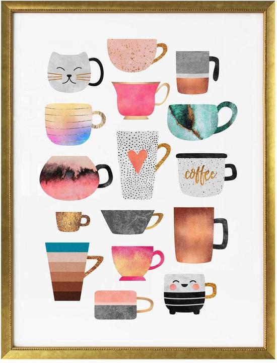 Actual product image Trenddeko Coffee cups: Colorful miscellaneous (30 x 40 cm)