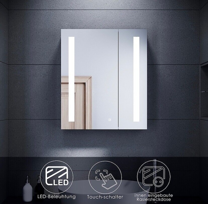 SONNI Spiegelschrank (70 x 60 cm)