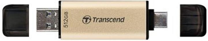 Actual product image Transcend JetFlash 930C USB flash drive 512 GB USB Type-A / USB Type-C 3.2 Gen 1 (3.1 Gen 1) Gold (512 GB, USB-A, USB-C)