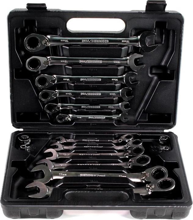 Actual product image Gedore red R07203016 Combination ratchet open-end spanner set SW8-19 mm 16 pieces (10 mm, 11 mm, 12 mm, 13 mm, 14 mm, 15 mm, 16 mm, 17 mm, 18 mm, 19 mm, 8 mm, 9 mm)