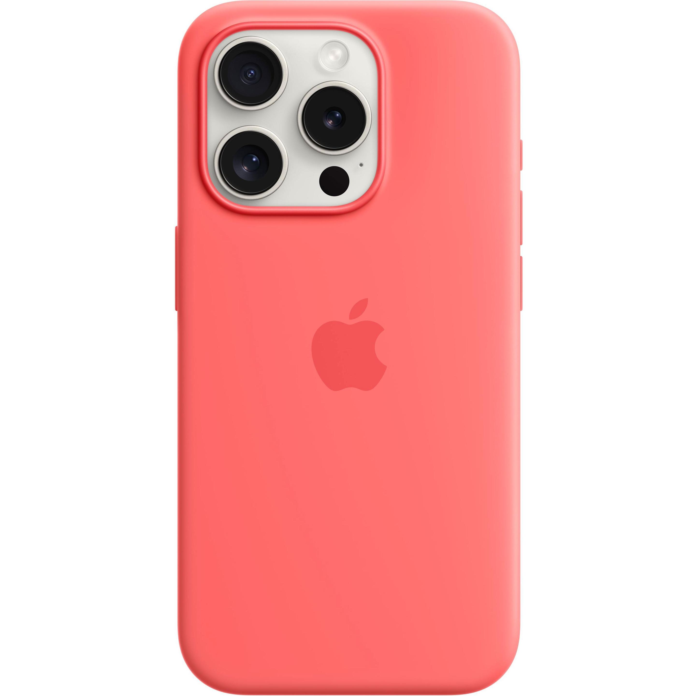 Apple Silikon Case mit MagSafe (Apple iPhone 15 Pro), Smartphone Hülle, Rot