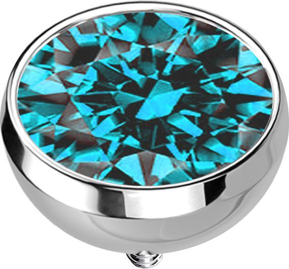 Immagine prodotto Star Piercing Ancora dermica emisfero d'argento con cristallo d'acqua (senza ottone, Titanio)