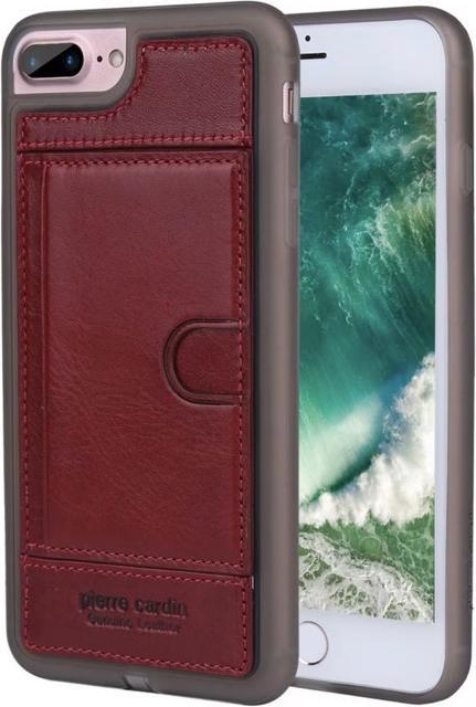 Immagine prodotto Pierre Cardin iPhone 7 Plus / 8 Plus – Leder Case mit Kartenfach aussen, Rot (Apple iPhone 7 Plus, Apple iPhone 8 Plus)