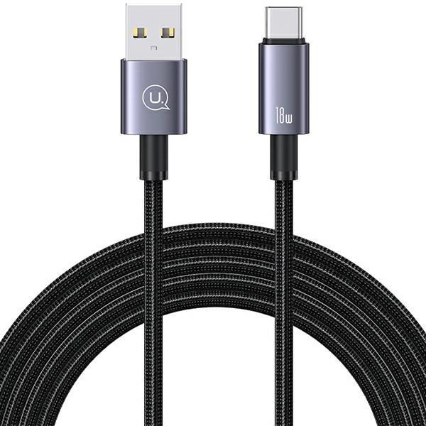Actual product image Usams Cable USB na USB-C 3A 2m Fast Charging stalowy/tarnish SJ666USB01 (US-SJ666) (2 m, USB 3.2 Gen 1)