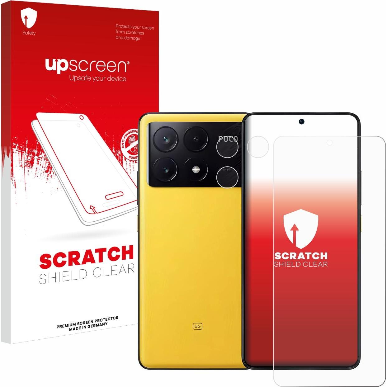 upscreen Scratch Shield Displayschutz (1 Stück, Xiaomi Poco X6 Pro), Smartphone Schutzfolie, Transparent