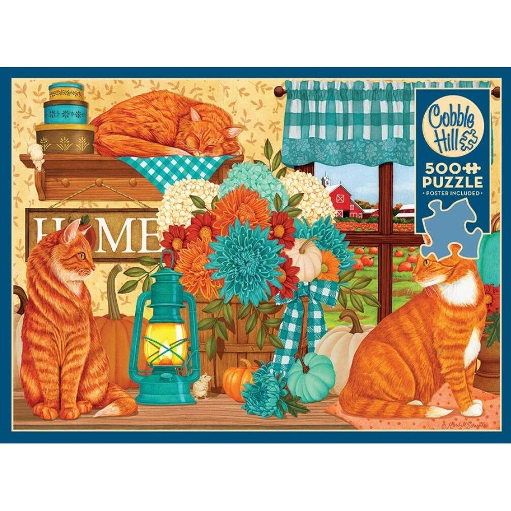 Thumbnail - Cobble Hill Puzzle 500 pieces Pumpkin Patch Cats (500 Teile)